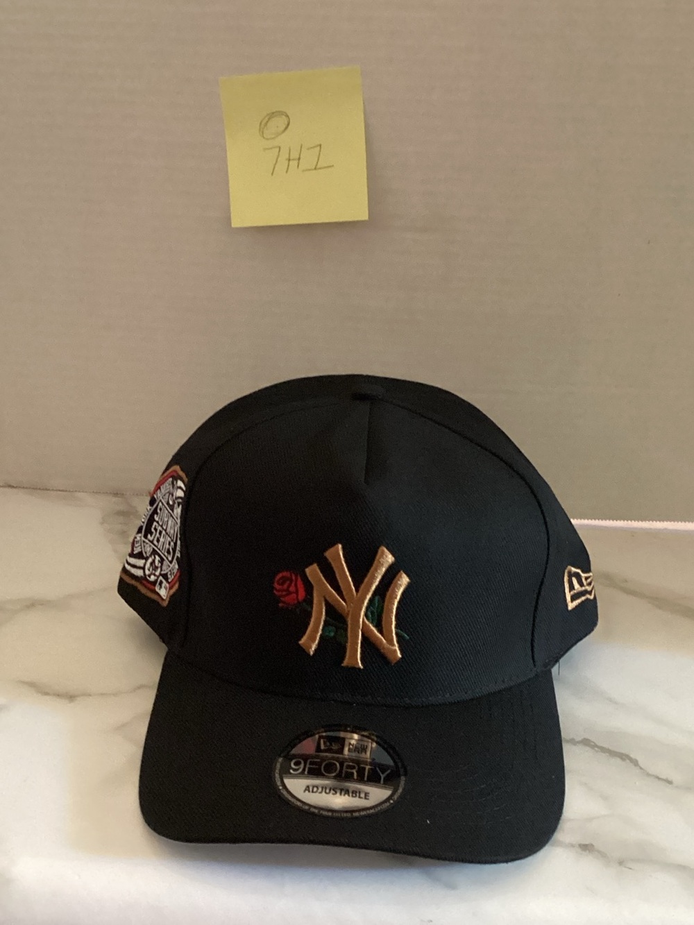 New Era Black NY Rose Gold Logo 9FORTY Cap